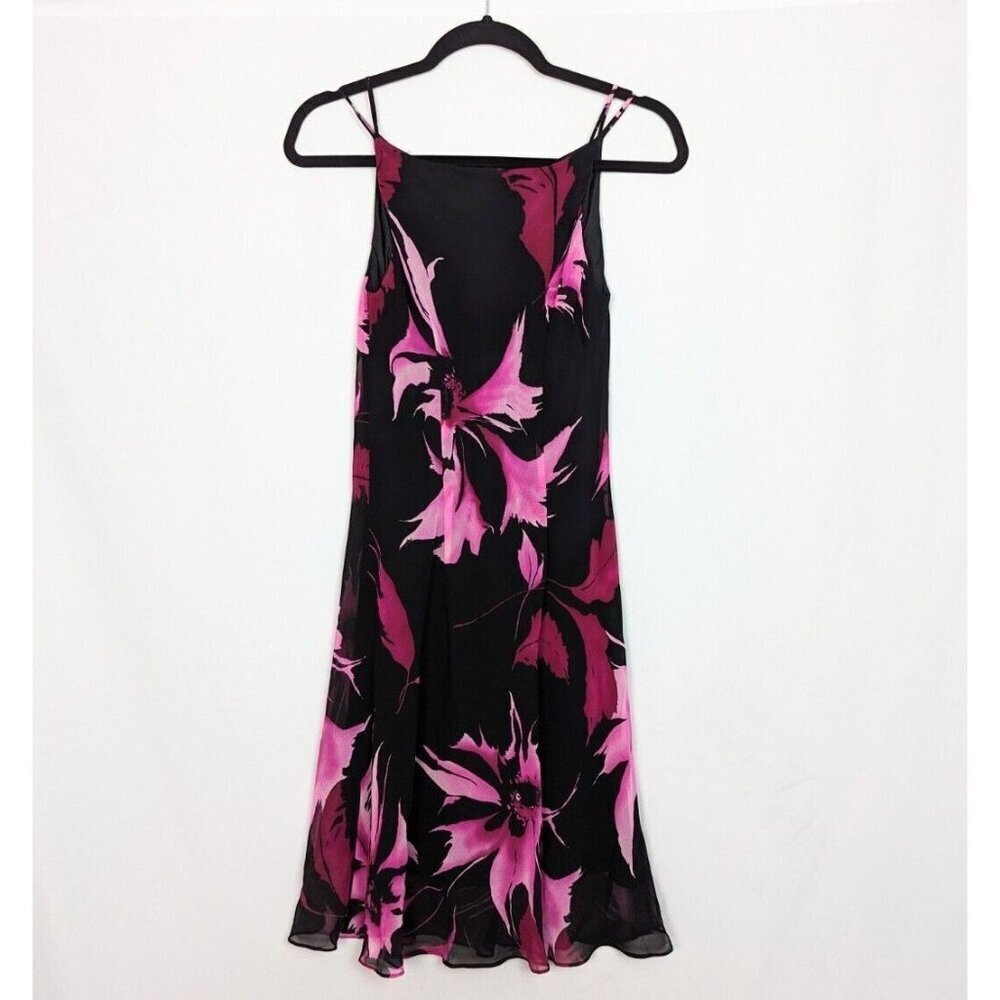 Jones New York Black Dress with Pink Floral Print